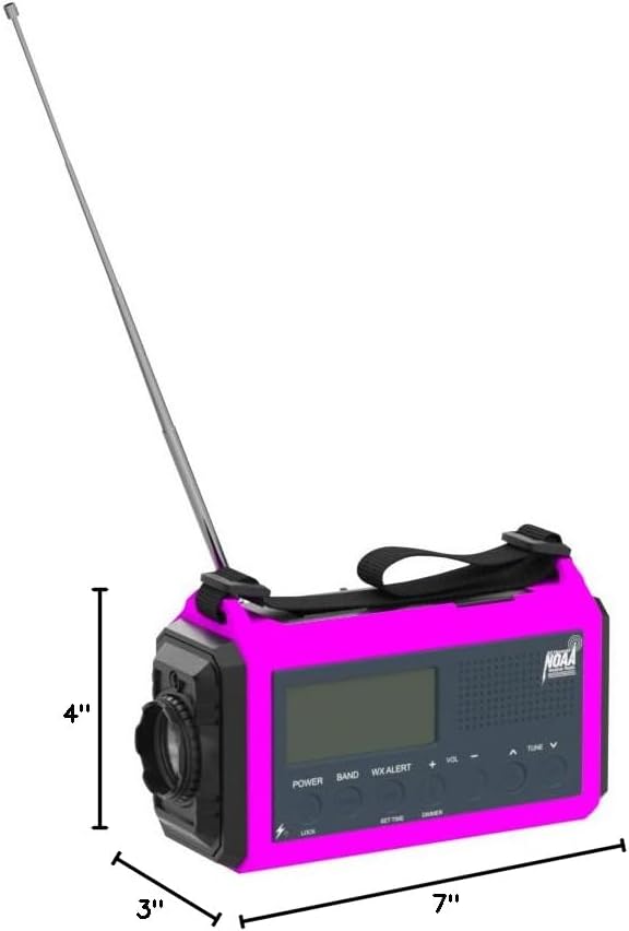 Emergency Weather Radio with AM/FM/NOAA/SW, 5 Ways Powered Solar Hand Crank