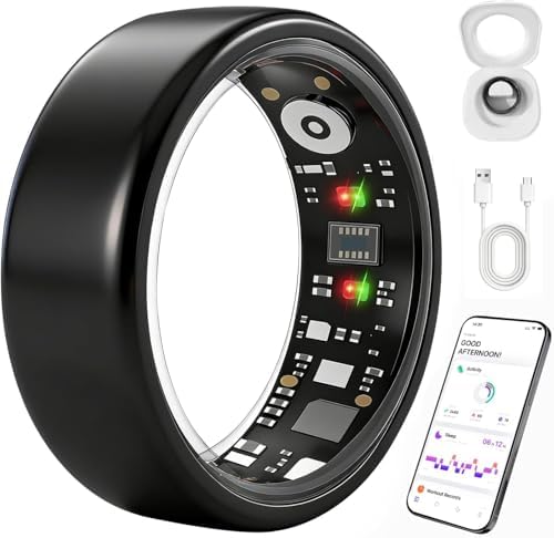 Smart Ring Health Tracker for Women Men, Fitness Ring Gen3 Black,12