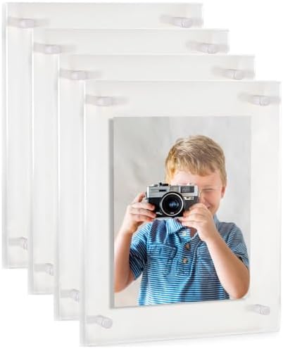 ArtToFrames 15x19 Inch Double Panel Floating Acrylic Picture Frame comes (4 P...