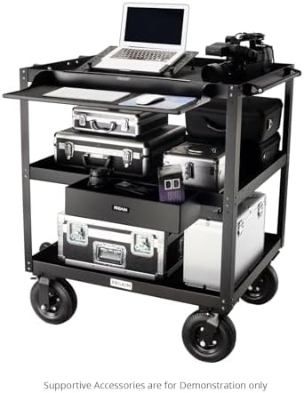 PROAIM Bowado 36" 3-Tier Video Camera Cart, 200kg/440lb, Pneumatic Wheels