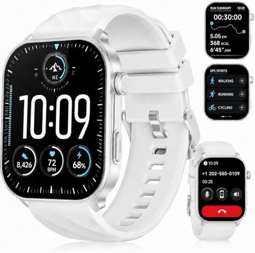 Smart Watch, GPS, 2.01" HD Touch Fitness Watch, Silver Gray