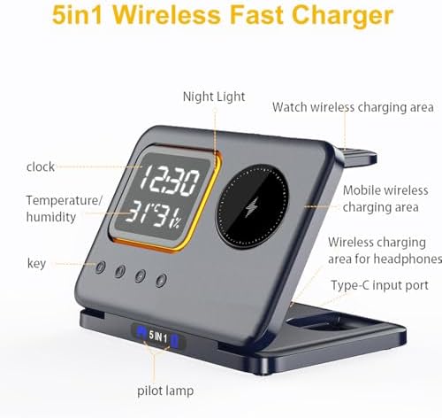 IHAO 5in1 Multi Functional Wireless Charger