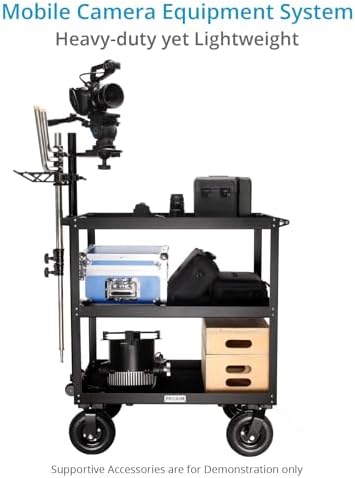 PROAIM Bowado 36" 3-Tier Video Camera Cart, 200kg/440lb, Pneumatic Wheels