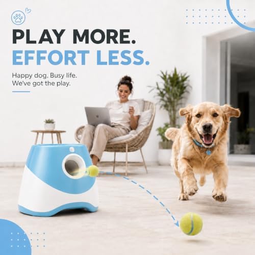 Automatic Dog Ball Launcher with 3 Adjustable shoot distance, Rechargeable