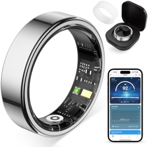 COLMI Smart Ring for Women, AI Health Tracker & 5ATM, R02. (Silver, 10#)