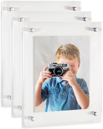 ArtToFrames 12x16 Inch Double Panel Floating Acrylic Picture Frame comes (3 P...