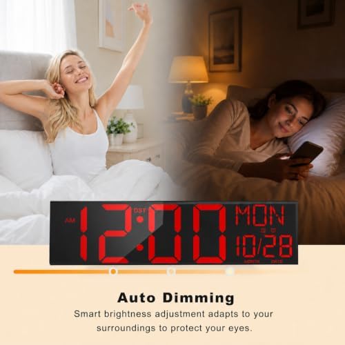 JALL 30" Giant Digital Wall Clock, Extra Large LED Clock with Remote, Hu...