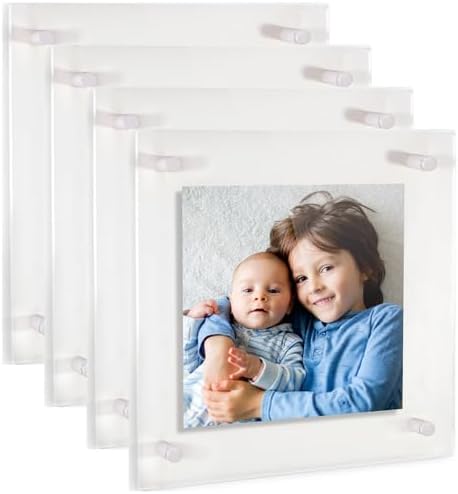 ArtToFrames 20x20 Inch Double Panel Floating Acrylic Picture Frame comes (4 P...