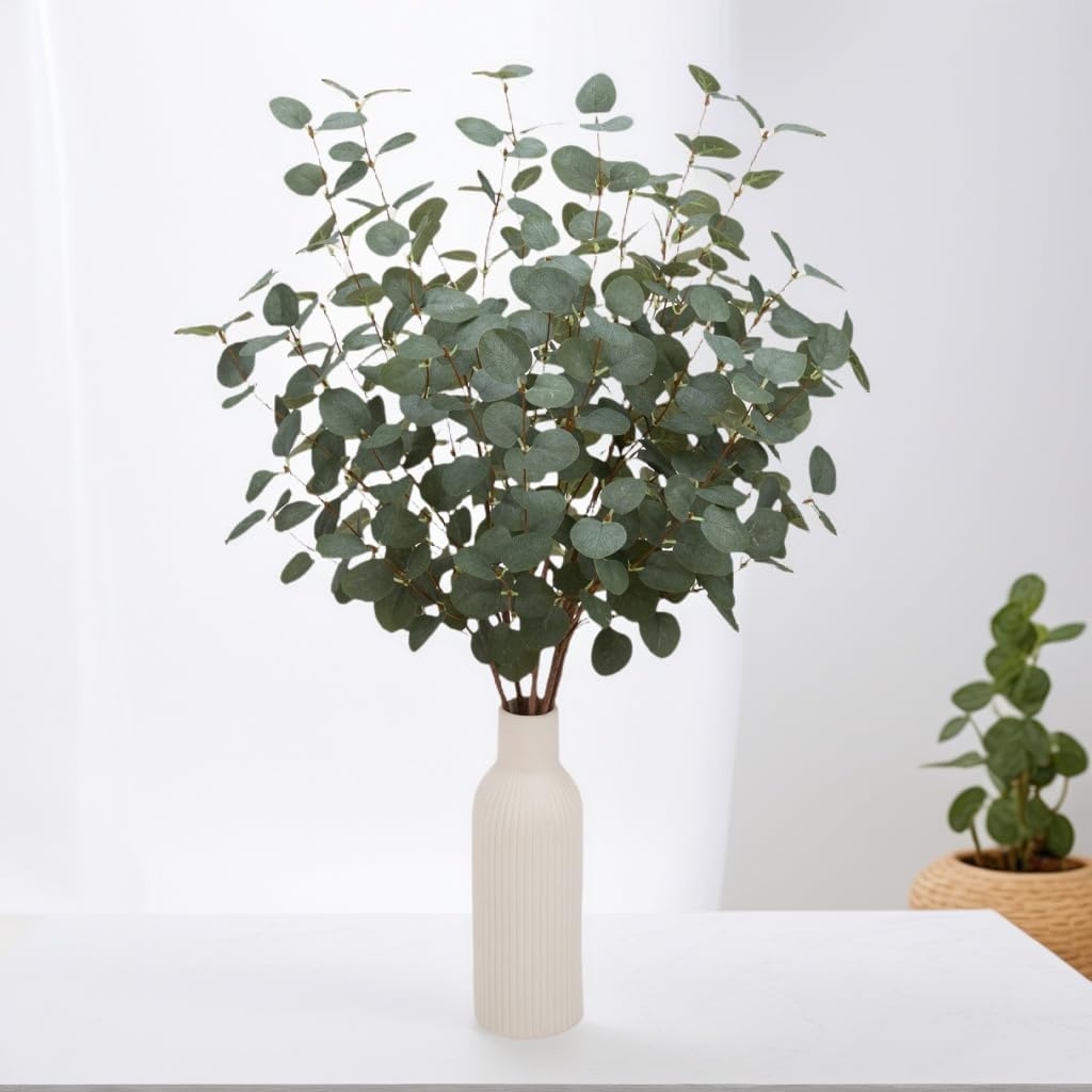 12 Pcs 27" Eucalyptus Stems Greenery Stems Eucalyptus Leaf Spray in Gree...