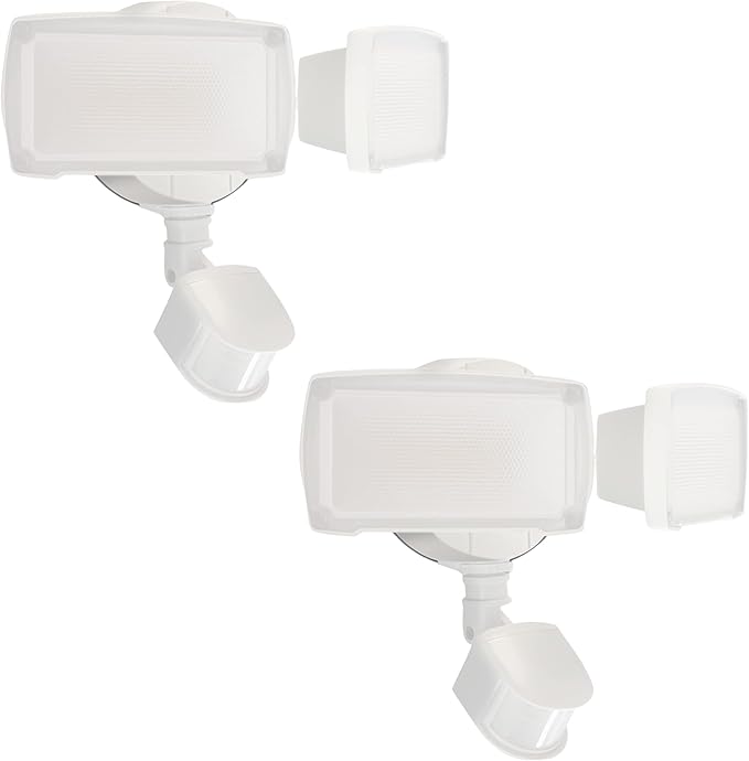 UME 2 Pack 19W LED Flood Light Motion Sensor Outdoor, 2 Adjustable Head