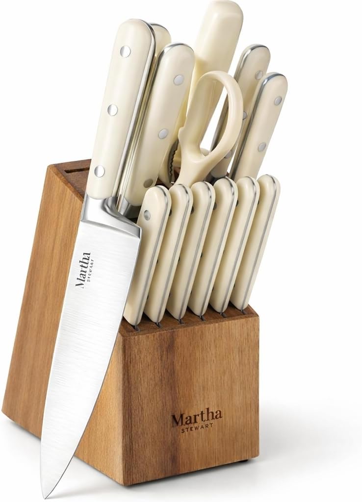 MARTHA STEWART Eastwalk 14 Piece High Carbon Stainless Steel Cutlery Kitchen ...
