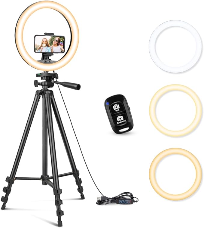 Sensyne 12'' Ring Light with 50'' Extendable Tripod Stand, LE...