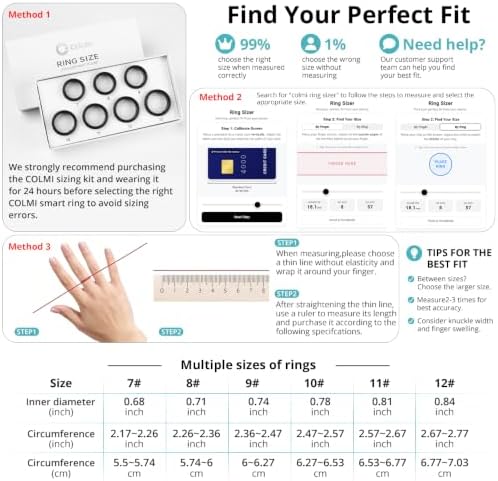 COLMI Smart Ring for Women, AI Health Tracker & 5ATM, R02. (Silver, 10#)