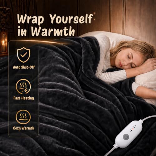 Eydna Electric Heated Blanket Full Size 72"x84",Fast Heating Throw,...