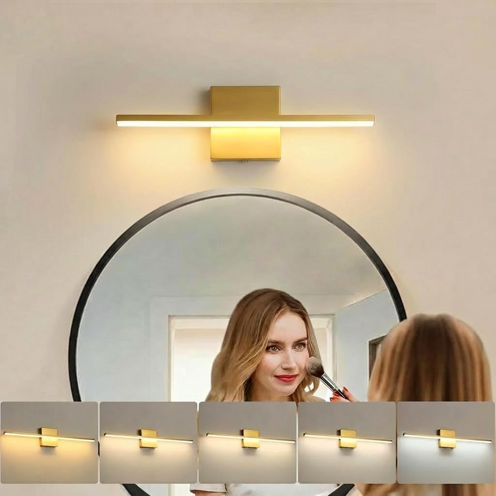 Brushed Gold Vanity Light 16 Inch Dimmable 5CCT LED