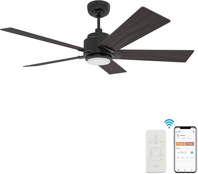SMAAIR Smart WiFi LED Ceiling Fan, 52inch Plywood Outdoor Smart Ceiling Fan