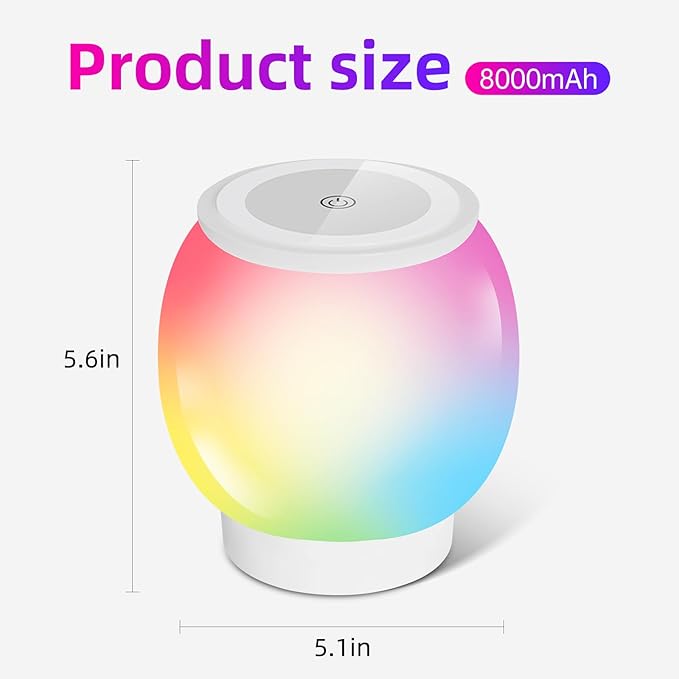 RGB ambient night light, Eye Caring, Stepless Dimming, Touch Night Lamp