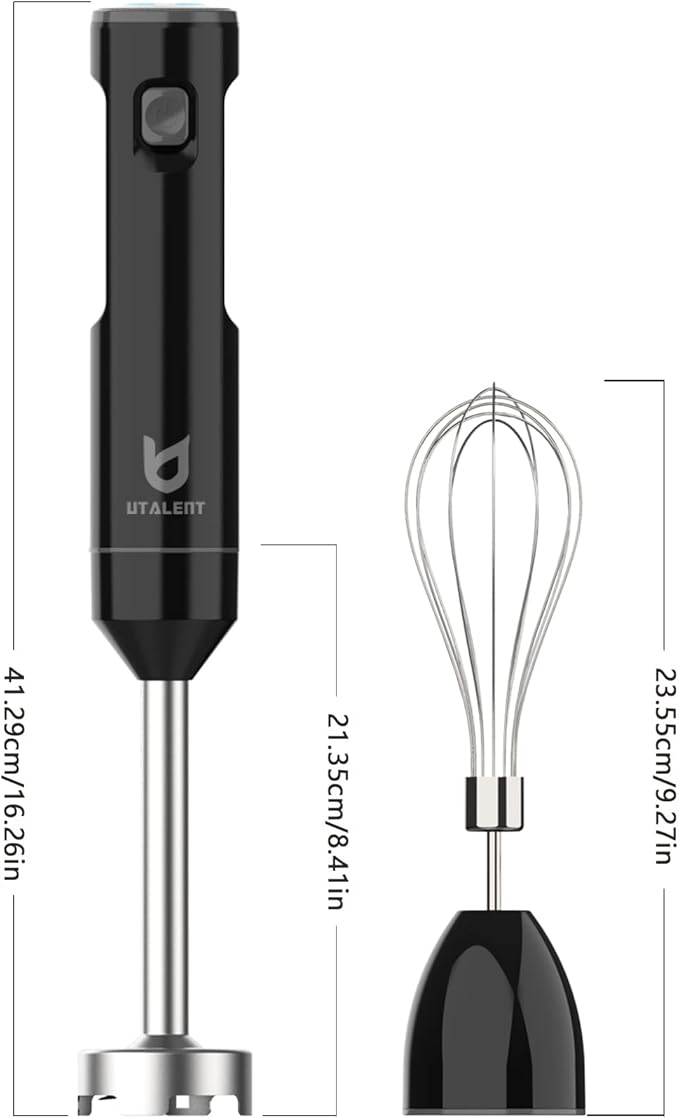 Cordless Hand Blender, UTALENT Variable Speed Immersion Blender handheld