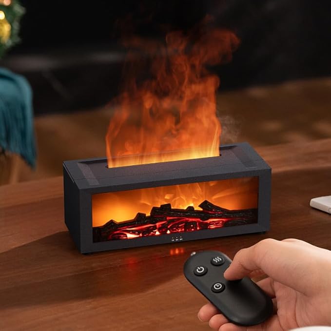 Essential Oil Diffuser, Fireplace Flame Oil Diffuser