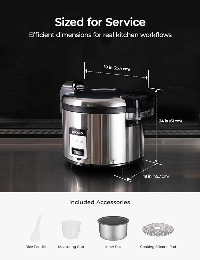 CUCKOO Commercial Rice Cooker & Warmer, Extra Large Rice Cooker 30-Cup Un...