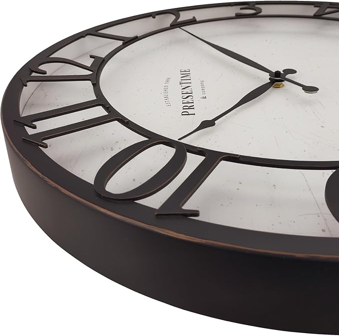 Presentime & Co 21" Farmhouse Series Wall Clock, Vintage Style, Retr...