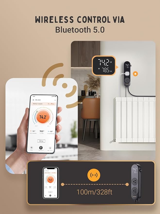 INKBIRD Bluetooth Digital Temperature Controller 1200W Heating Cooling 2-Stage