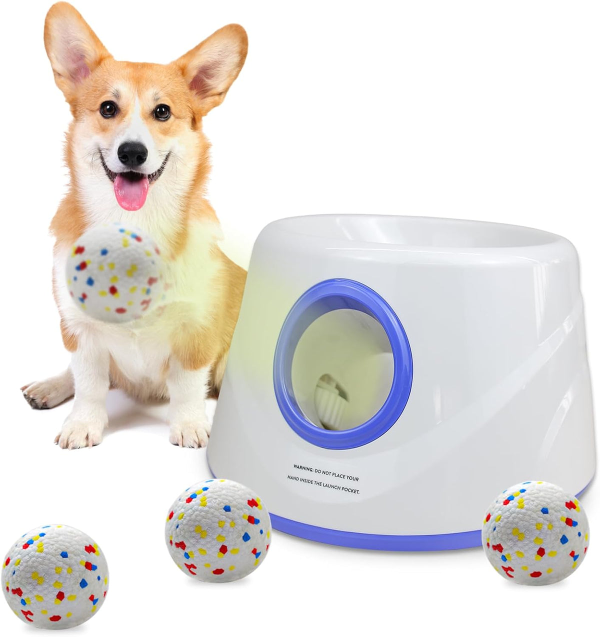 SOCO Automatic Dog Ball Launcher, 3 Distances to 45 FT, Auto-Cycle Mode