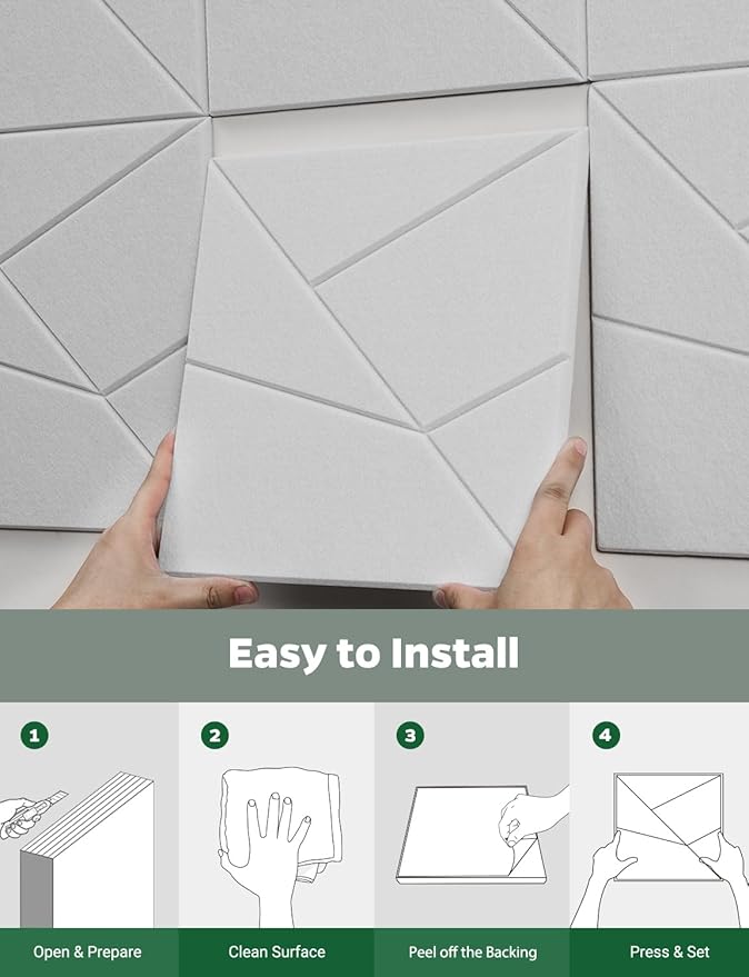 Topnaca 18 Pack Acoustic Wall Panels Sound Absorbing
