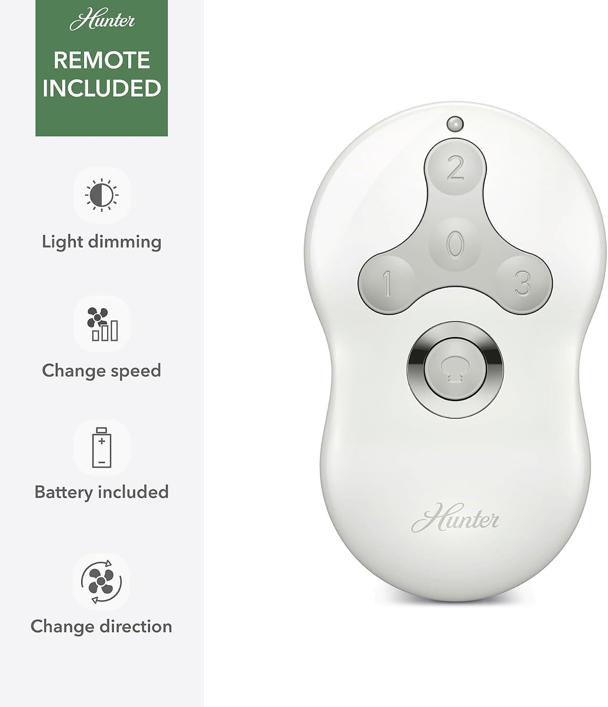 Hunter Dempsey, Indoor, Ceiling Fan, Modern, Quiet, 44 inch, Fresh White
