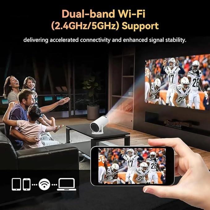 Mini Projector, 4K 1080P Support Portable Projector