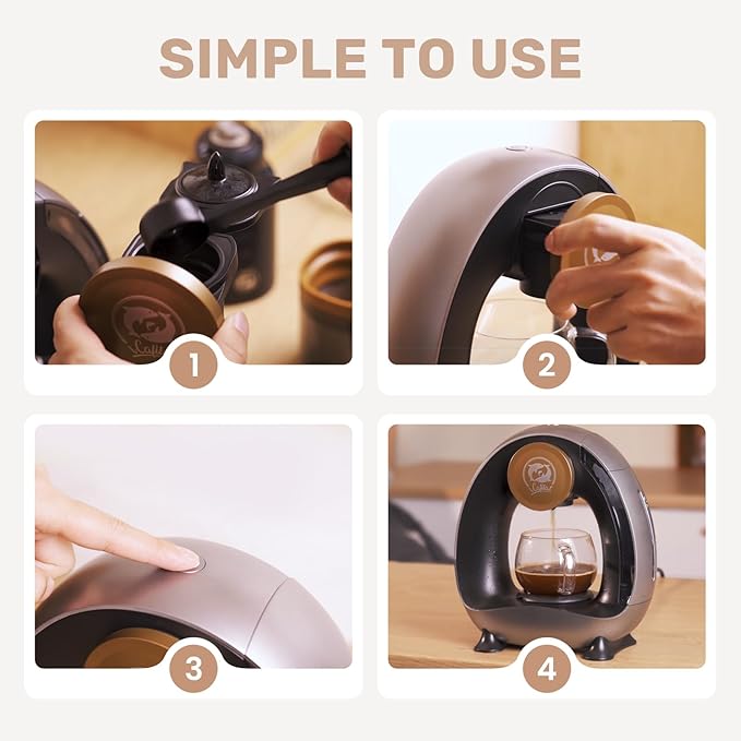 Single Serve Coffee Maker, Fast Brew in 2 minutes, Stylish&Compact Design