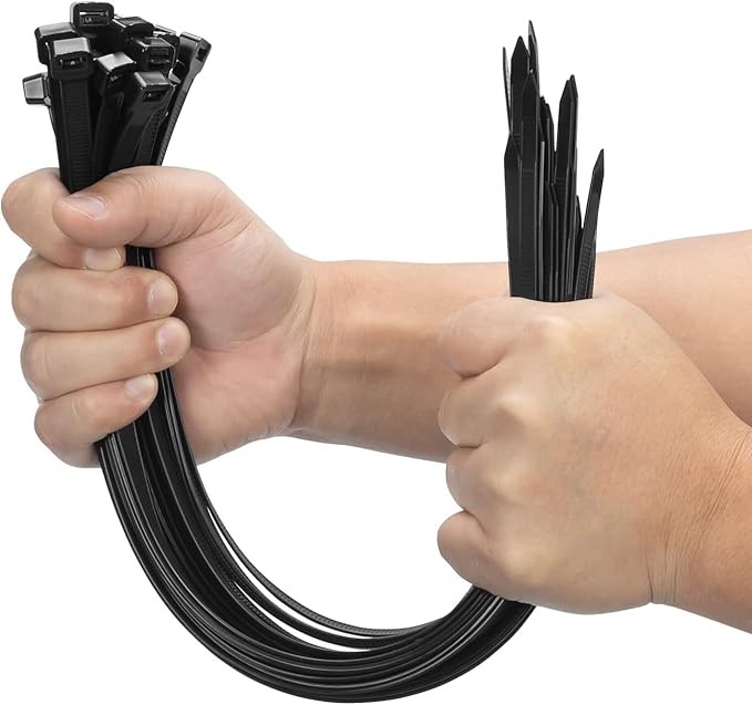XINGO 16 Inch Black Large Zip Ties Heavy Duty 500 Pack, 200 LBS Ultra Strong