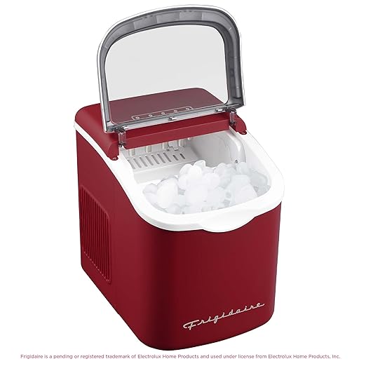 FRIGIDAIRE Retro Compact Ice Maker Machine, Bullet Ice, 26 lb per Day