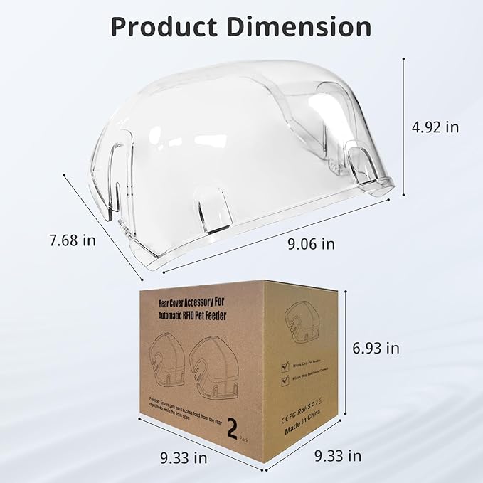 Rear Cover for Automatic Microchip Cat Pet Feeder (2 Pack)