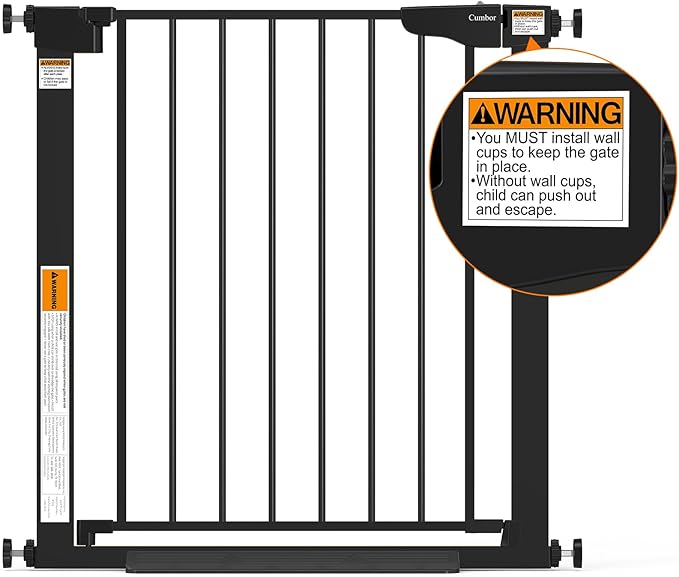 Cumbor 29.7-46" Baby Gate for Stairs, Mom's Choice Awards Winner-Aut...