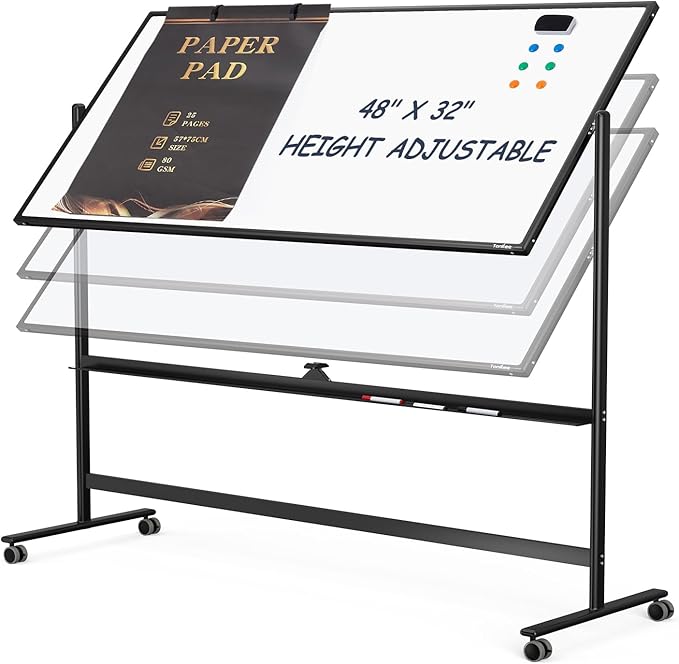 Dry Erase Whiteboard Easel on Wheels