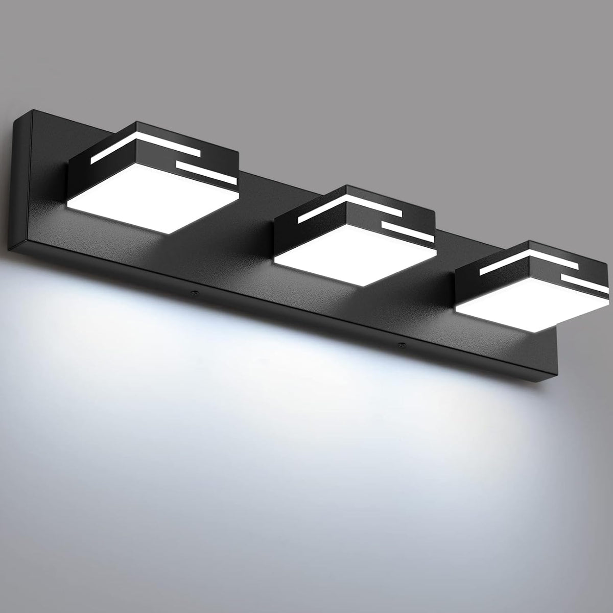 LED Modern Bathroom Vanity Light Fixtures, Dimmable Matte Black Vanity Lights...