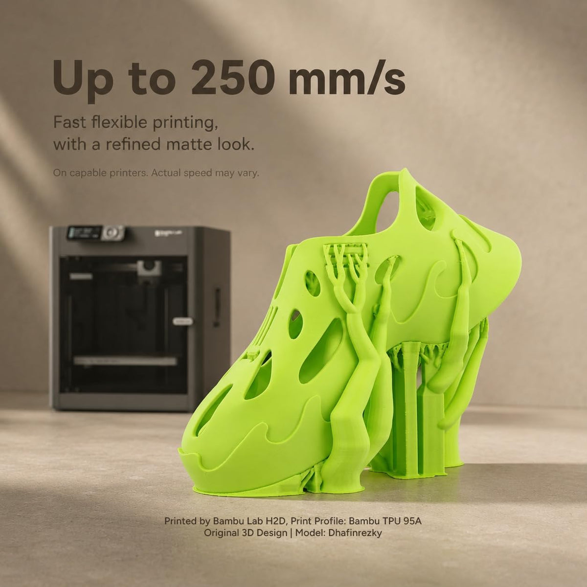 OVERTURE High Speed Matte TPU Filament 95A 1.75mm, 1kg Matte Light Brown