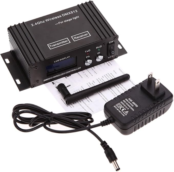 CaalLogt DMX512 Controller 2.4G Wireless Controller Transmitter Receiver LCD