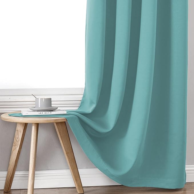 ChrisDowa 100% Blackout Curtains 90 inch Long