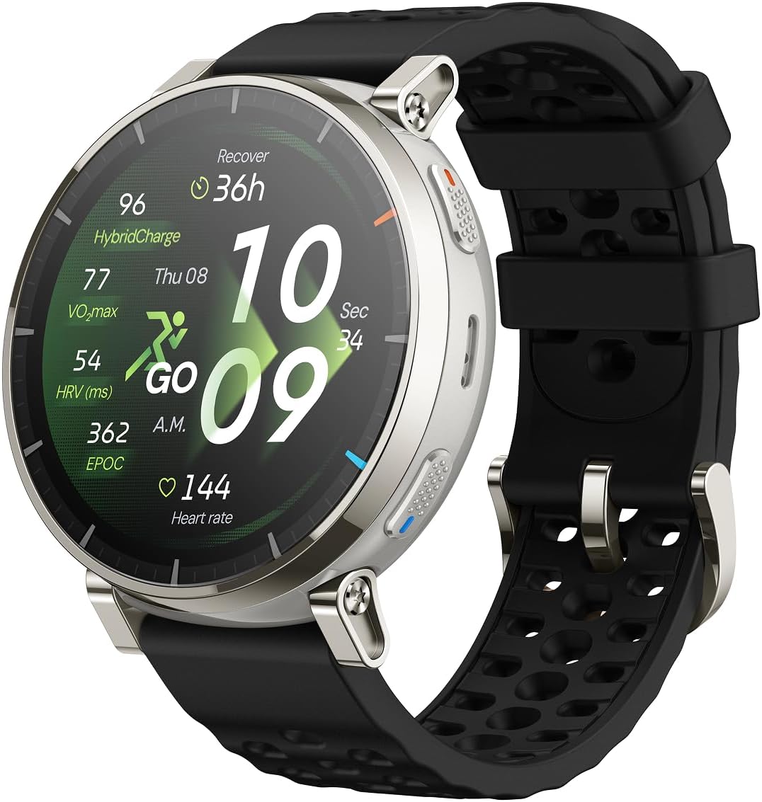 Amazfit Active 3 Smart Watch, 1.32" AMOLED Sapphire Glass, GPS, iOS/Android