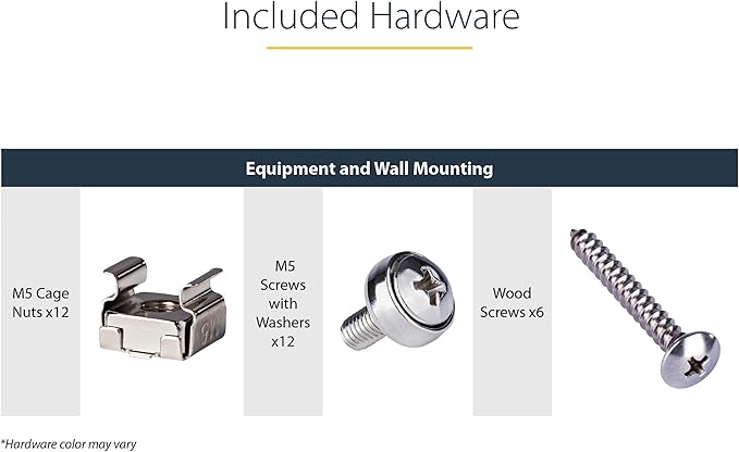 StarTech.com 3U 19" Wall Mount Vertical Rack Bracket, Wall Mount Patch P...