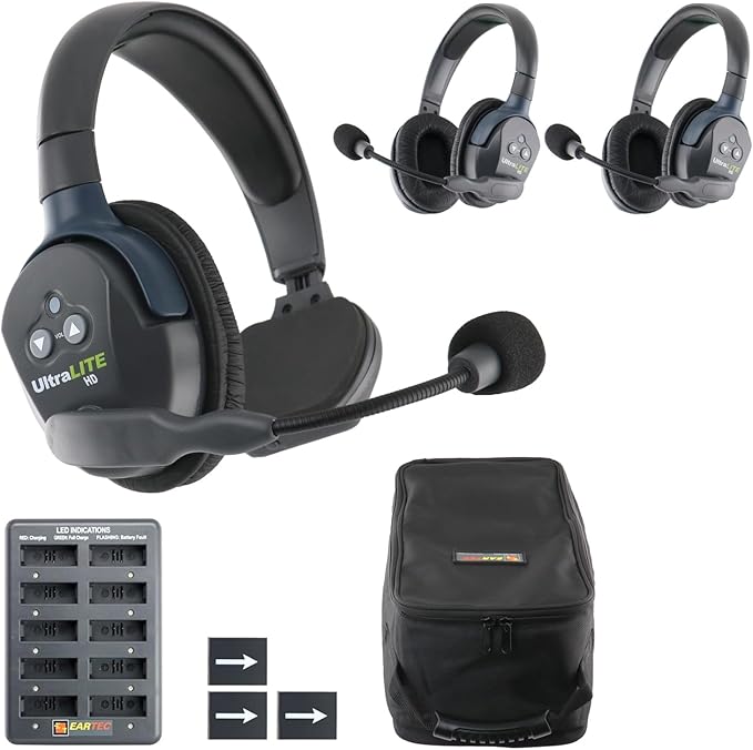 Eartec UL312 Ultralite-HD 3-Person Full Duplex Wireless Intercom Headset