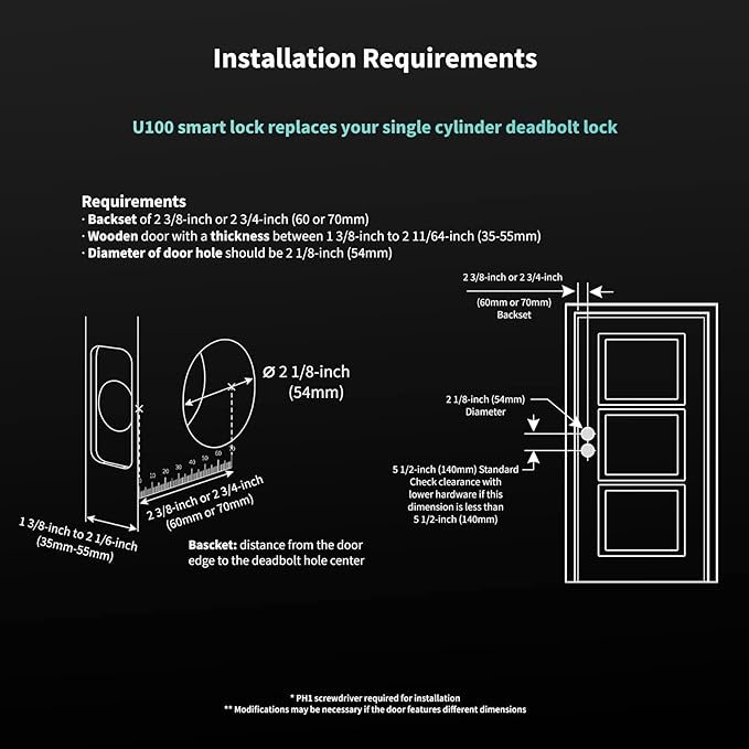 Aqara Smart Lock U100, Fingerprint Keyless Entry Door Lock