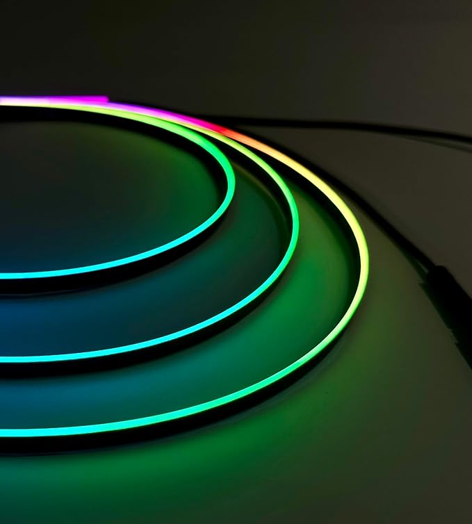 KENANEK 55.12’’ Acrylic Car Ambient Lighting Kit – 2 RGB LED Light Strips
