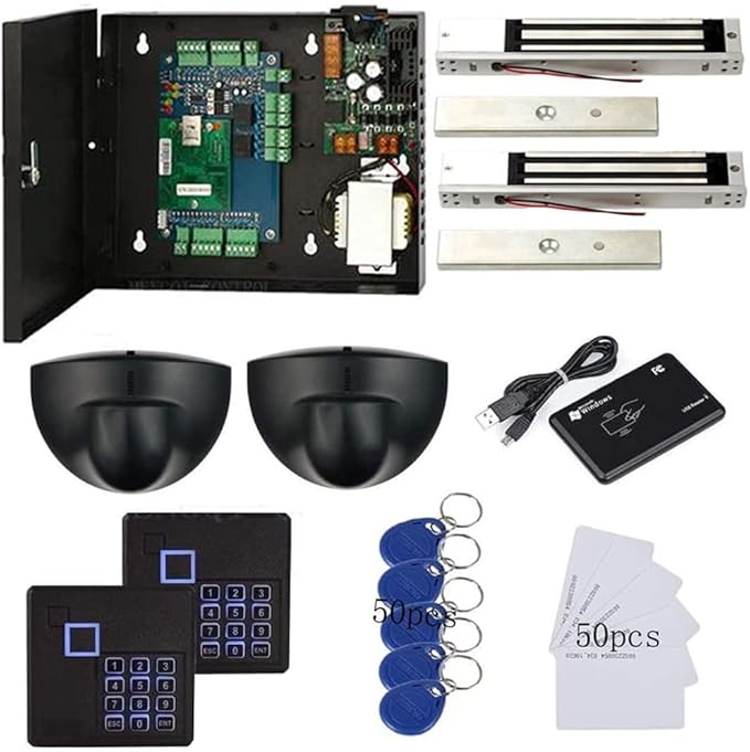MENGQI-CONTROL Magnetic Lock Exit Motion Sensor 2 Doors TCP/IP Access Control