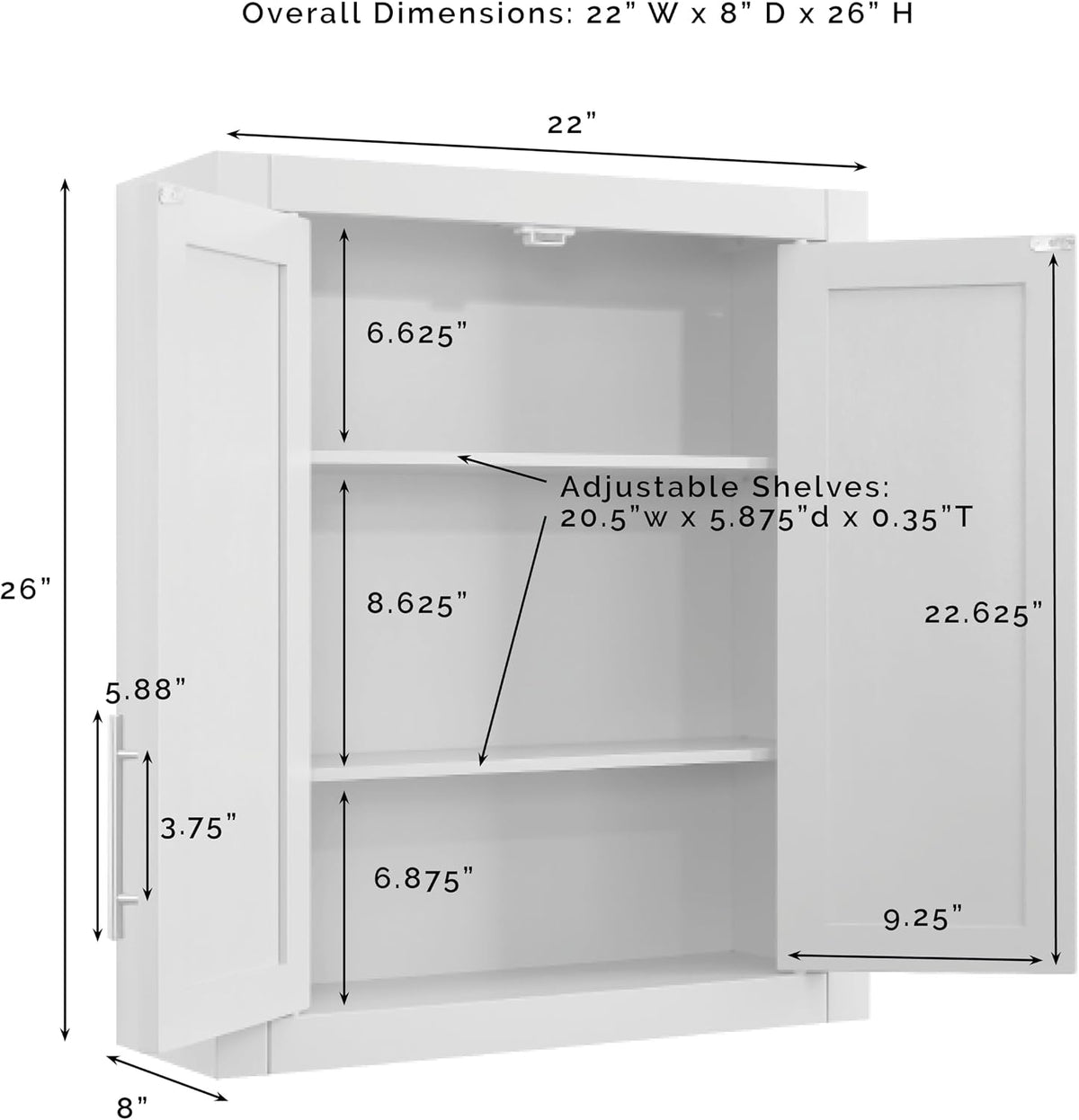Crosley Furniture Savannah Medicine Cabinet, Wall Mount