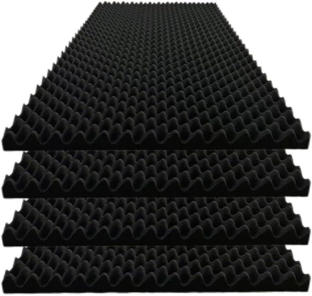 4 Pack Egg Crate Foam Sound Proof Foam Panels for Walls,48''X24'&...