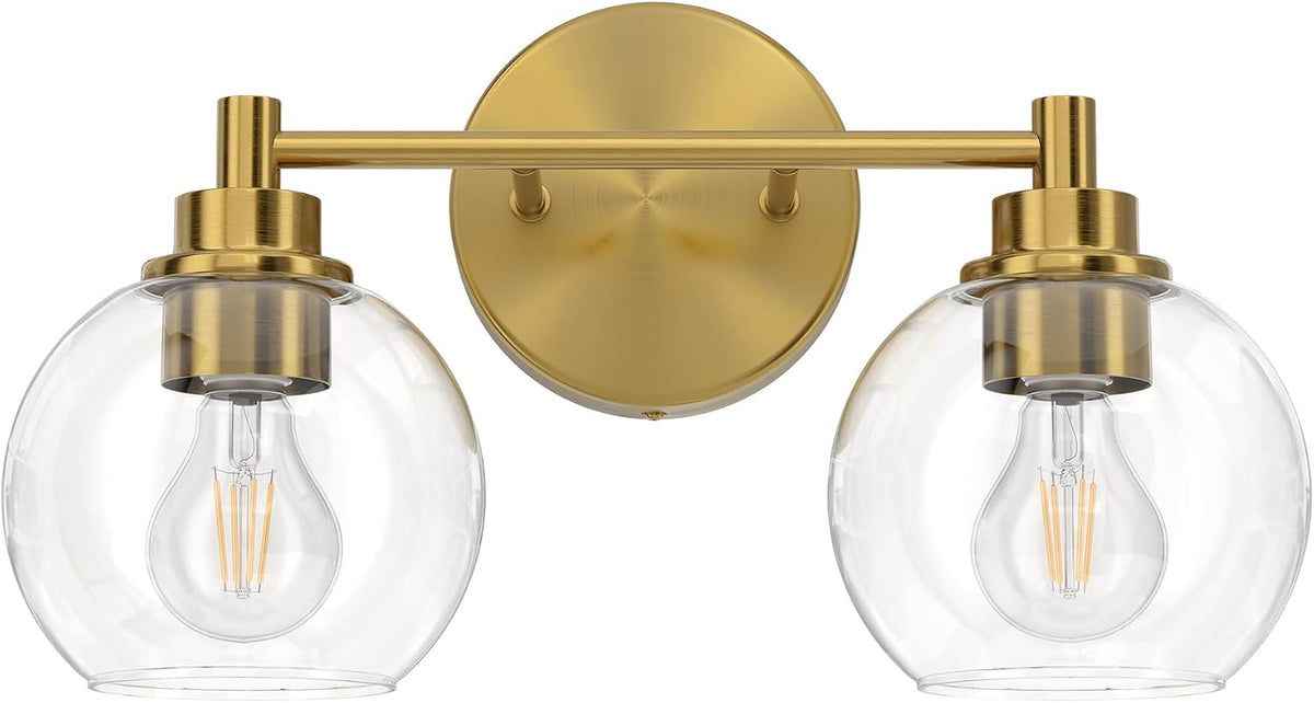 VONLUCE 2 Light Bathroom Vanity Light Fixtures, Gold Finish