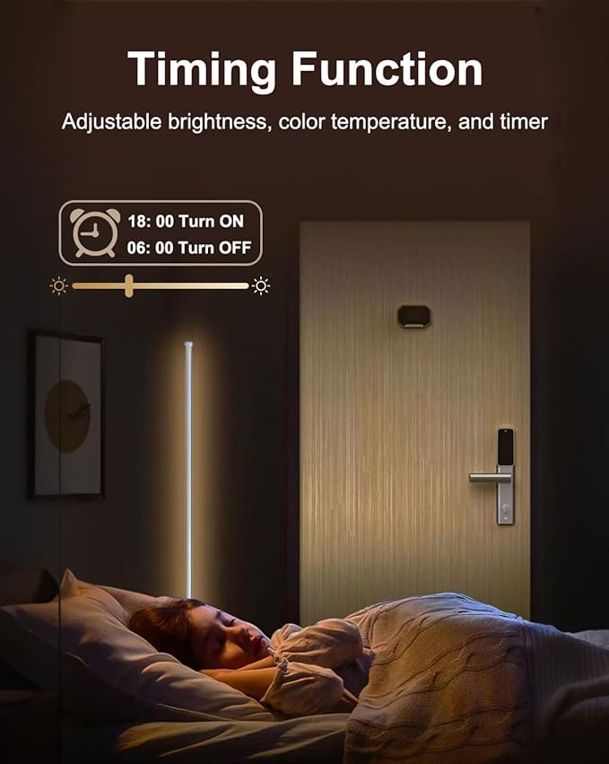 Keepsmile Smart RGB LED Corner Floor Lamp, 172 LEDs Bright Standing Lamps